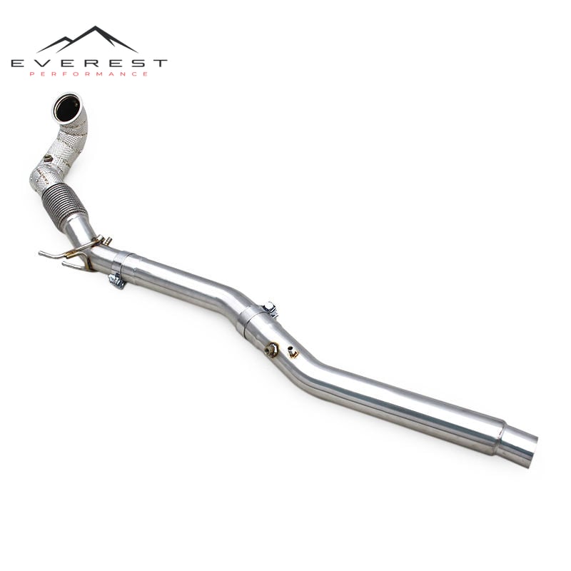 Race Stainless Steel Exhaust Pipe for VW GOLF 8R 2.0T 2020+ With OPF Heat Shield Free Flow Downpipe Exhaust System