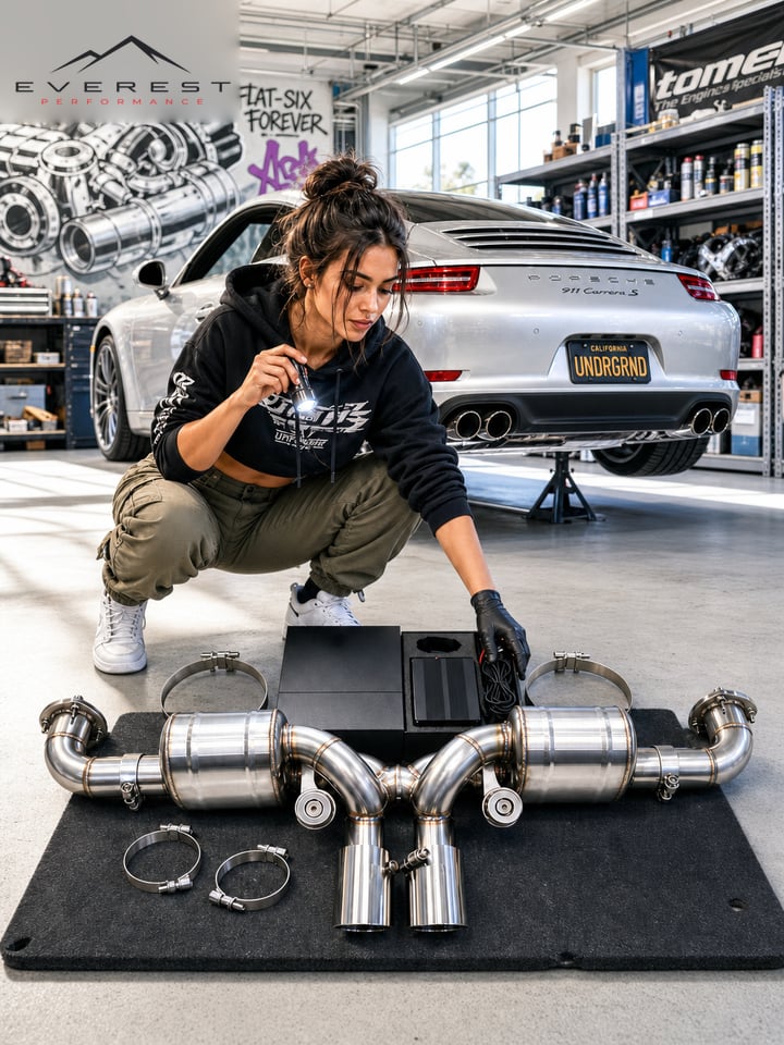 SS304L Exhaust Pipe System for Porsche 911 991/991.1 3.4/3.8 Carrera S 2011+ Upgrade to GT3 Vacuum Valve Catback Exhaust