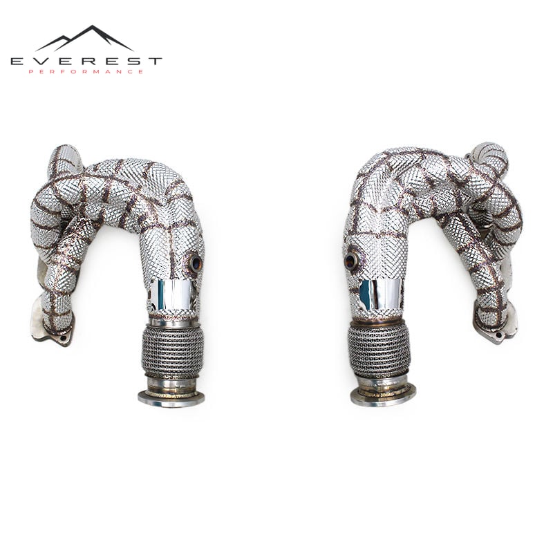 Auto Stainless Steel Long Tube for Ferrari 458 4.5L 2011-2016 Equal Length Turbo Manifold Exhaust Pipes With Heat Shield