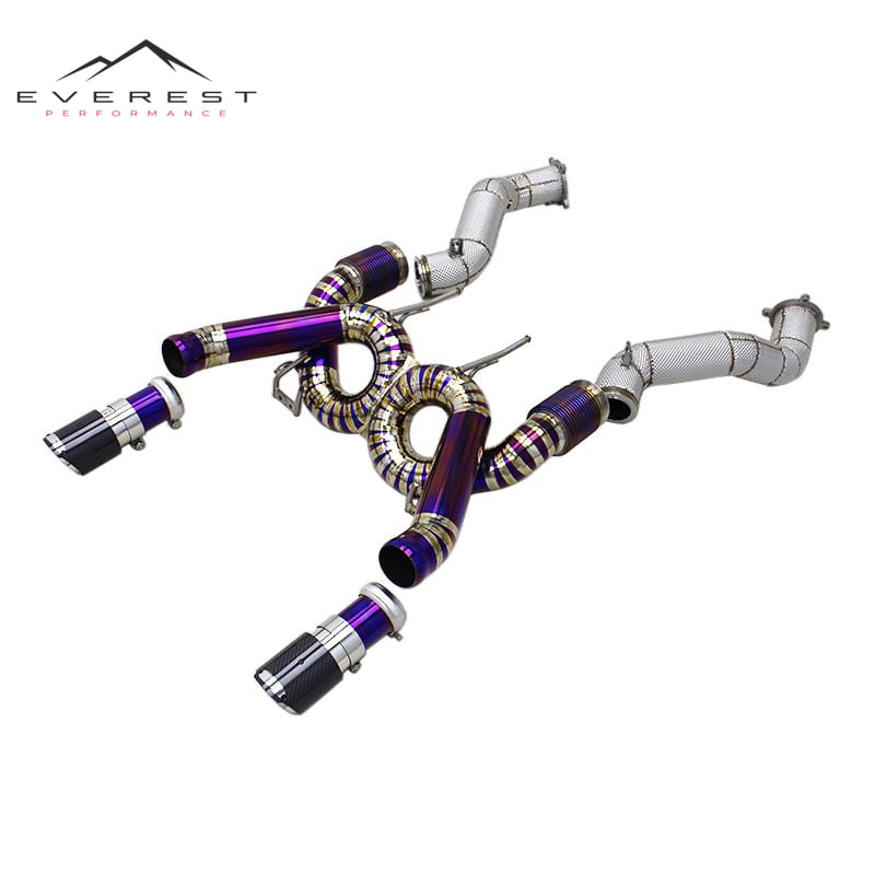 STitanium Straight Through Catback Downpipe Exhaust Pipes for Mclaren 720s 4.0 2017-2019 Enhanced Power System