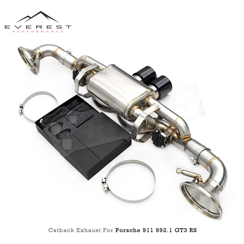 Stainless Steel Catback Exhaust Pipes for Porsche 911 992/992.1/992.2 GT3 RS 4.0L 2017-2023 Escape Tuning Valved Muffler