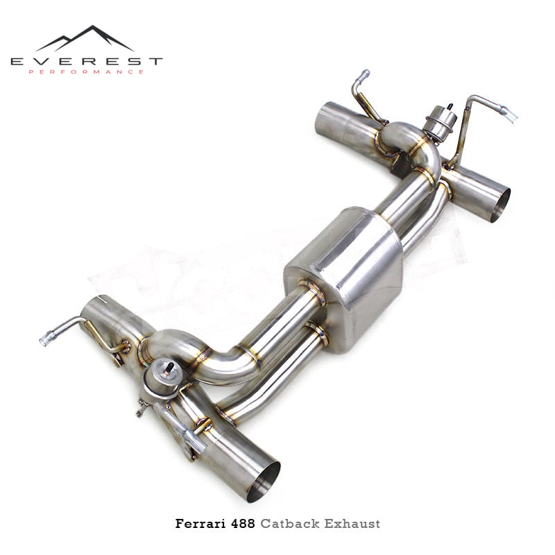 Custom Rear Section Muffler for Ferrari 488 2015-2019 Supersport Car Stainless Steel Pipes with Valved Exhaust System