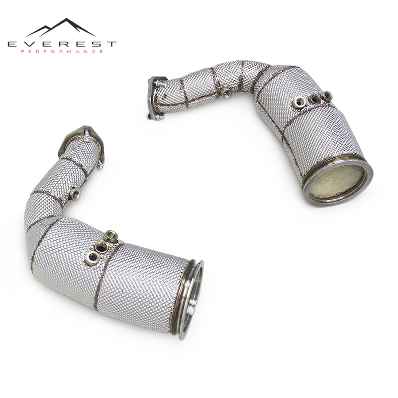 Custom Catted Header Downpipe with OPF for Audi SQ8 4.0T 2018-2024 with Catalyst Exhaust System SS304 Pipe Muffler