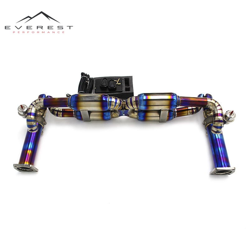 Titanium Alloy Catback Exhaust System for Porsche 911 997.1 (3.8) 2004-2012 Valve Controlled Burning Blue Muffler