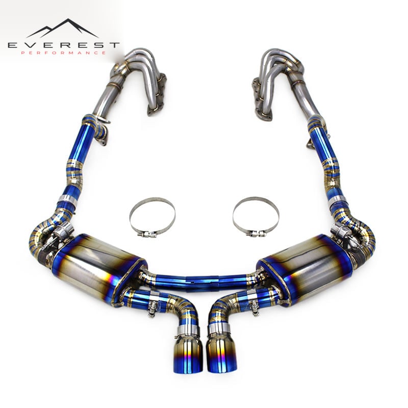 Auto Full Set Exhaust Pipe System for Porsche Cayman 981 GTS 3.8L 2013-2015 Titanium Car Catback Exhaust Pipes SUS304 Manifold