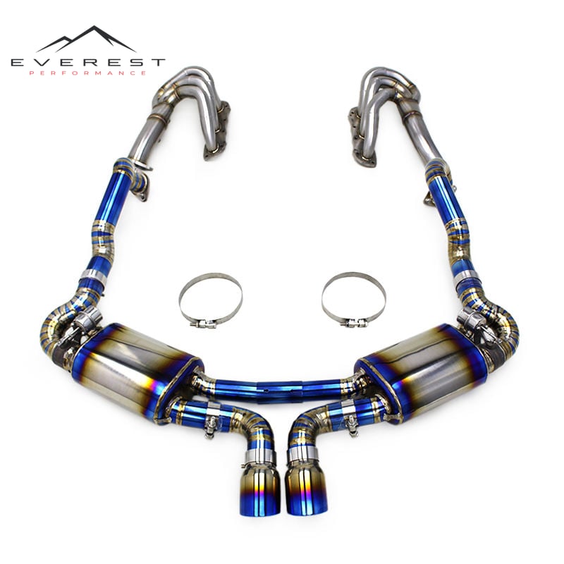Auto Full Set Exhaust Pipe System for Porsche Cayman 981 GTS 3.8L 2013-2015 Titanium Car Catback Exhaust Pipes SUS304 Manifold