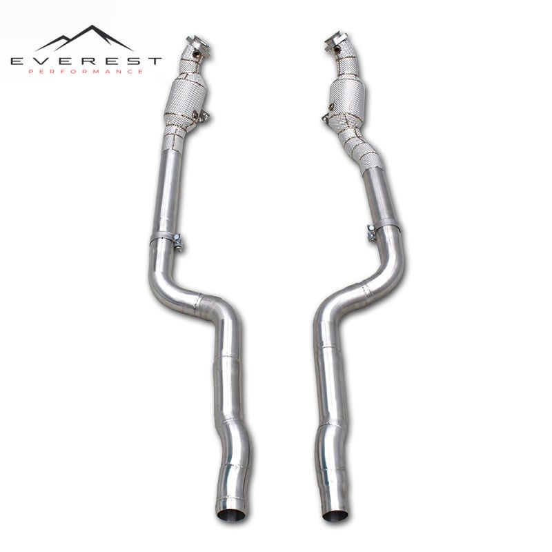 Stainless Steel Exhaust Heat Shield High Flow Cat Downpipe for Mercedes-Benz CLS550 4.7 2012-2016