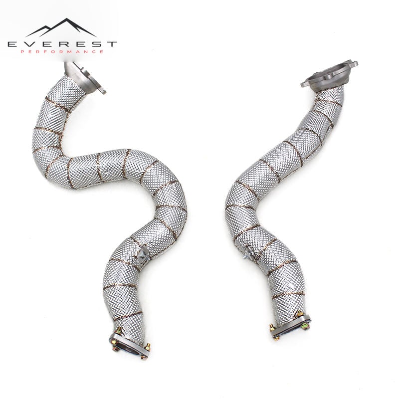 Race Turbo Downpipe for Audi S8 D4 4.0T 2013-2018 Stainless Steel Exhaust Sport Header with Heat Shield