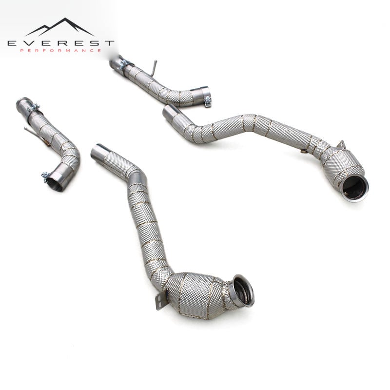 Custom Engine Turbos Catted Downpipe for Mercedes-Benz G63 AMG W464 4.0T 2019-2023 Stainless Steel Header Exhaust System