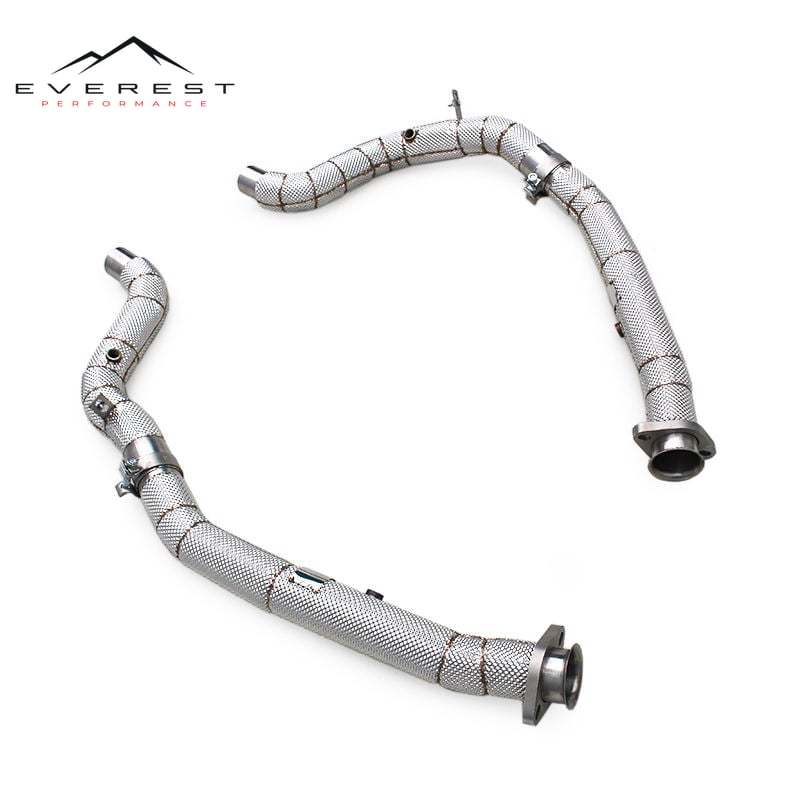 Racing SS304 Exhaust Downpipe Pipes for Land Rover Range Rover V8 5.0T 2009-2017 Free Flow Exhaust Pipes with Heat Shield