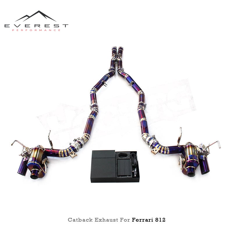 Racing Titanium Catback Exhaust Pipe System for Ferrari 812 Superfast GTS 6.5L V12 2017-202 Vacuum Valve Muffler Catback Exhaust