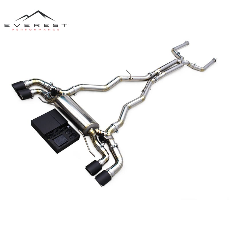 Titanium Catback for BMW M5 F90 4.4T 2018-2023 Muffler Valvetronic Muffler Exhaust Pipes Carbon Black Tips