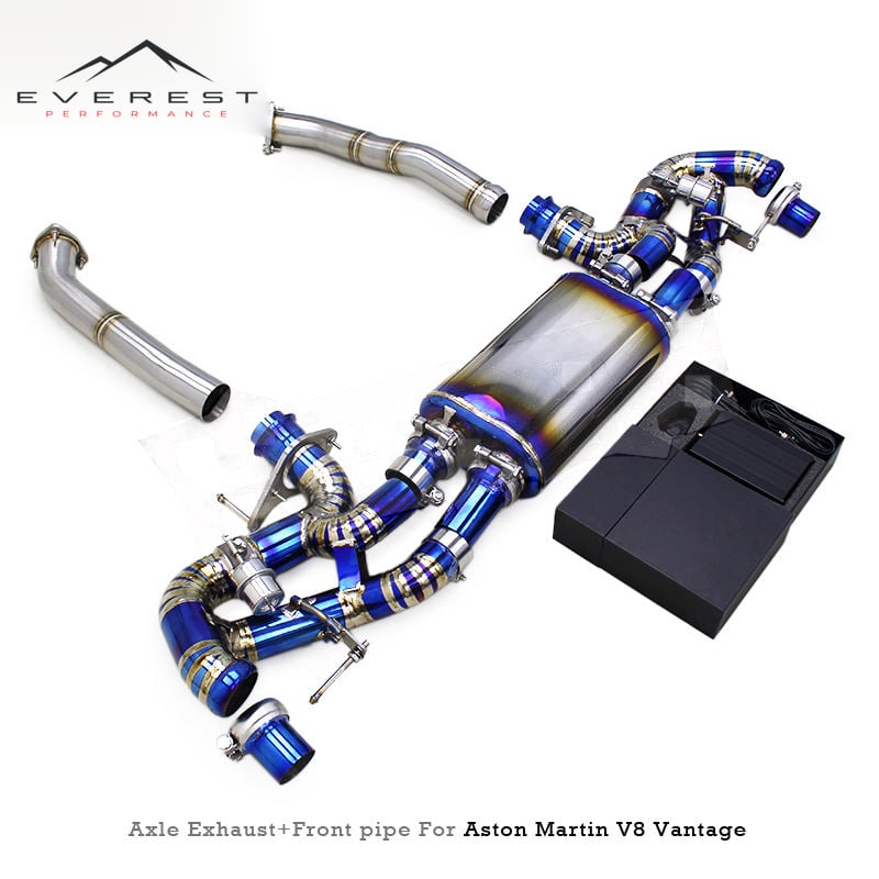 Racing Titanium Exhaust Pipe System for Aston Martin V8 Vantage 4.7 2009-2022 With Vacuum Valve Muffler Deep Sound Upgrade
