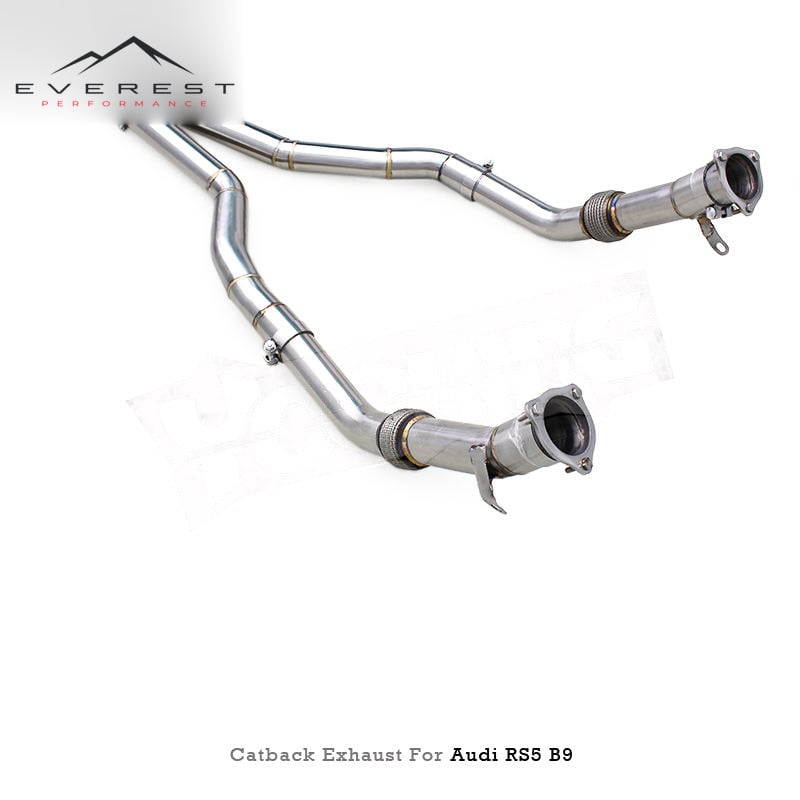 SS304 Performance Valve Valvetronic Catback Exhaust Pipe for Audi RS4/RS5 B9/B9.5 2.9T 2017-2024 with Front Pipe
