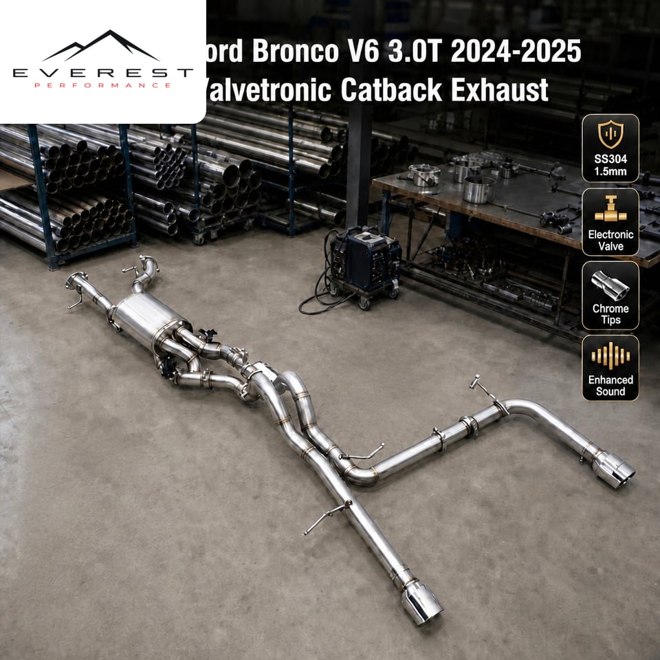 Stainless Steel Valvetronic Exhaust System for Ford Bronco V6 3.0T 2024-2025 Muffler Catback Pipe With Chrome Tips
