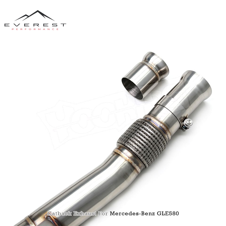 SS304L Exhaust Pipe System for Mercedes-Benz GLE580 4.0L 2016-2024 Racing X Pipe Valvetronic Catback Exhaust Plug & Play