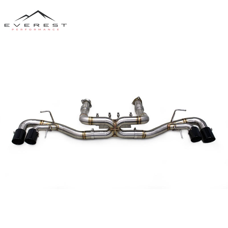 Muffler Exhaust Pipes for Chevrolet Corvette C8 2019-2025 Stainless Steel Catback Plated Black Tips