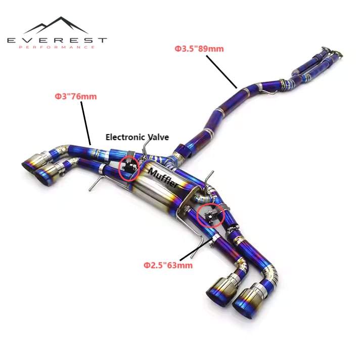 Catback Exhaust for Nissan GTR/GT-R R35 2008-2023 Titanium Alloy System Muffler Valvetronic Rebound System