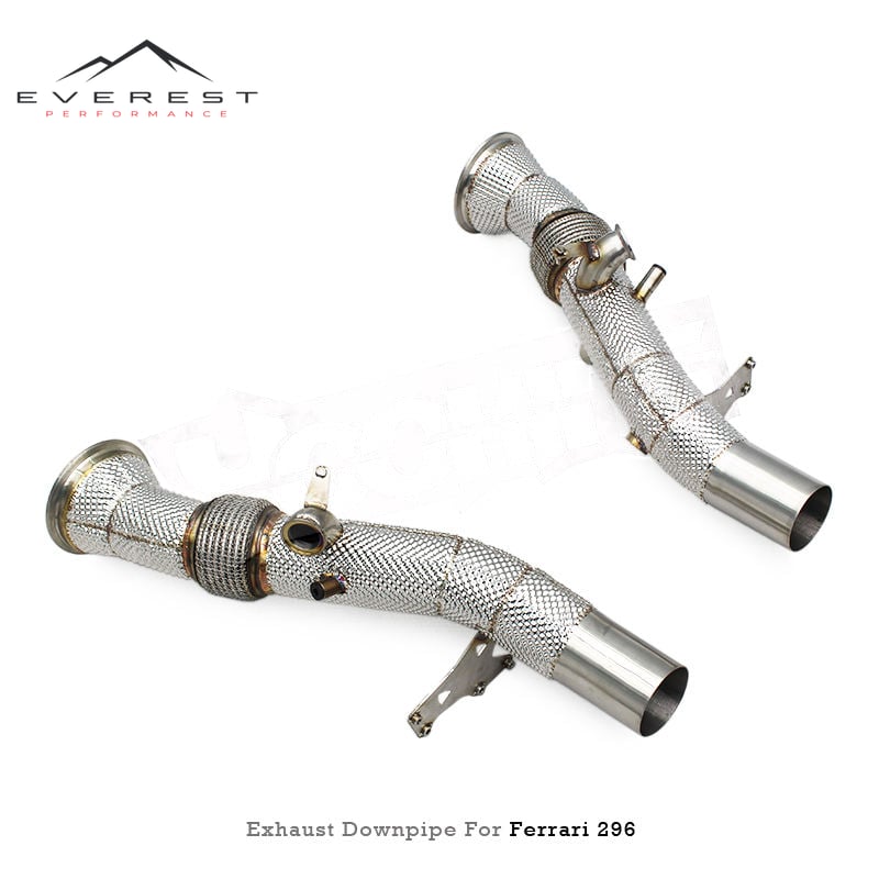 Stainless Steel Straight Dwonpipe Exhaust Pipe for Ferrari 296 GTB V6 3.0T 2021-2024 Supersport Sound