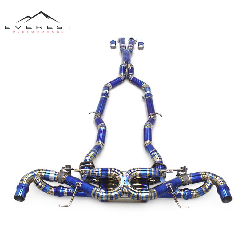 Valves Exhaust System for Aston Martin DB11 V12 5.2L 2016-2019 Titanium Catback Muffler Dual Outlet