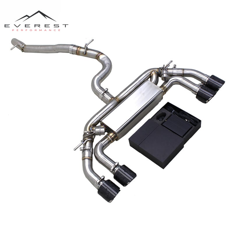 Catback Exhaust System for VW GOLF MK7 7R/7.5R 2.0T 2012-2019 Stainless Steel Muffler Vacuum Valve Carbon Black Tips
