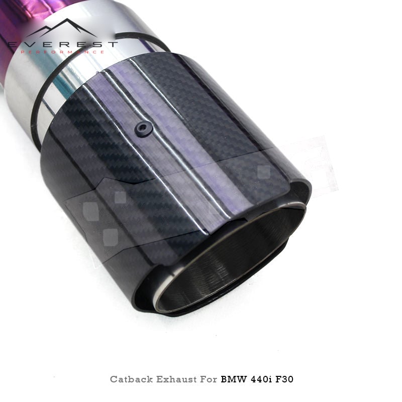 Titanium Lightweight Catback Exhaust Pipes for BMW 435i/440i F32/F33/F36 3.0T 2014-2020 with Carbon Fiber Tail Tips