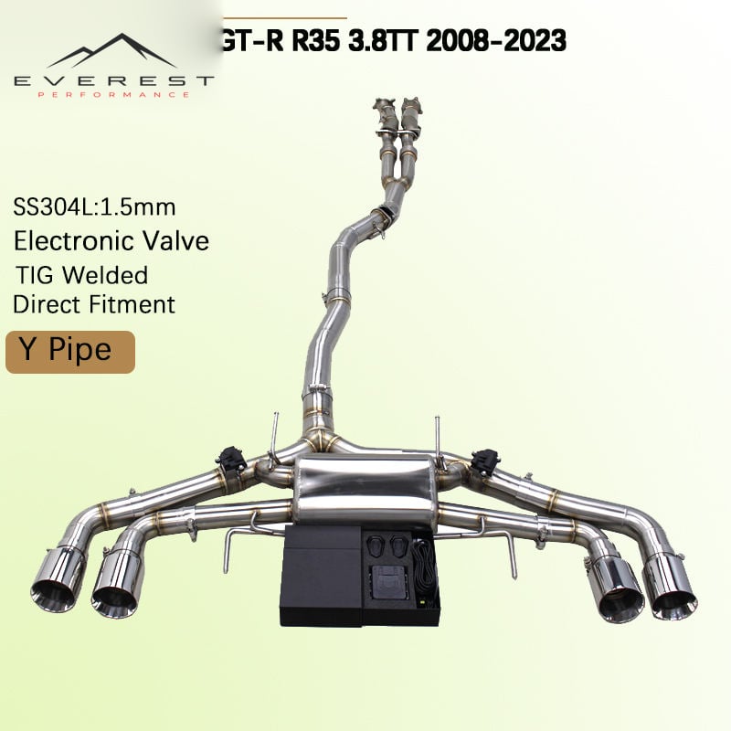 SS304L Y-Pipe Exhaust for Nissan GTR/GT-R R35 3.8TT 2008-2023 High-quality Electronic Valve Full-section Exhaust