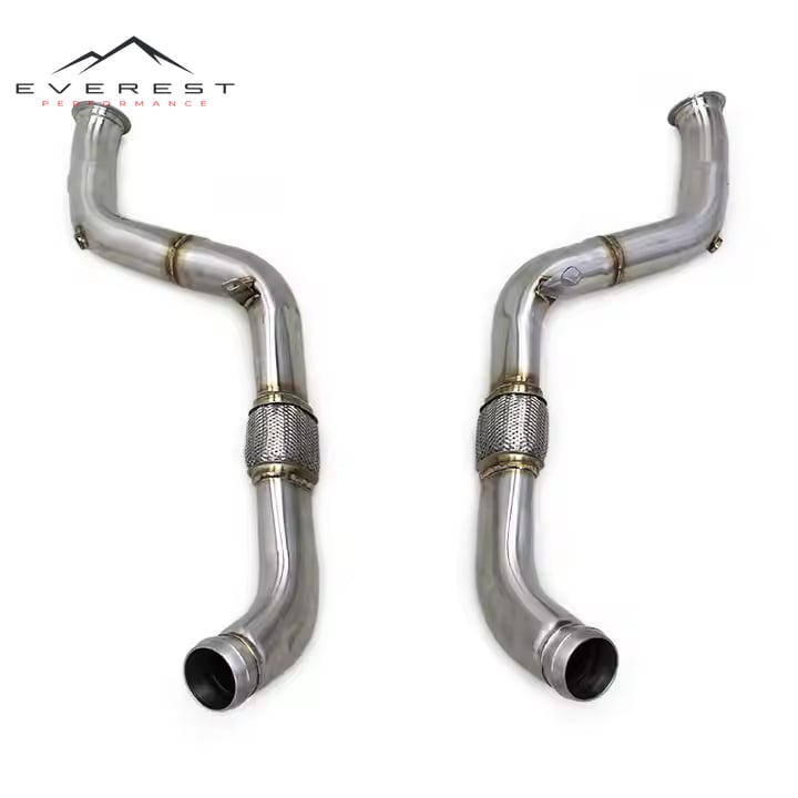 Exhaust Free Flow Header Pipe for Bentley Continental GT 4.0TT 6.0TT 2020-2024 Escape Straight Downpipe Exhaust System