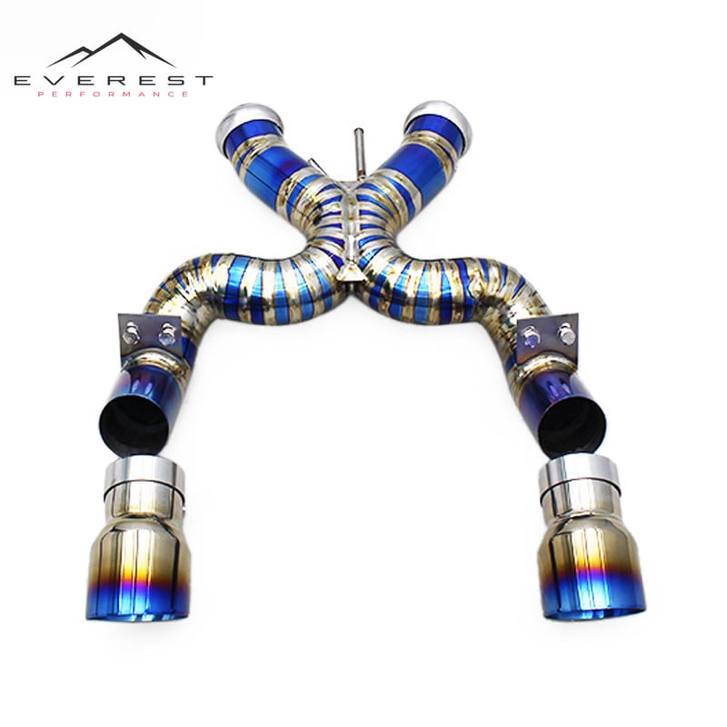 Catback Exhaust System for Mclaren 650S/625C Spider/Coupe 3.8T 2014+ Titanium Exhaust Pipe with Blue Tips