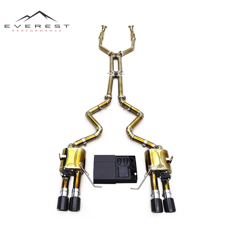 Titanium Catback Exhaust Pipes for BMW M3 E90/E92/E93 4.0L 2008-2013 Dual X Pipe Valvetronic Muffler Cat Axle Back Exhaust