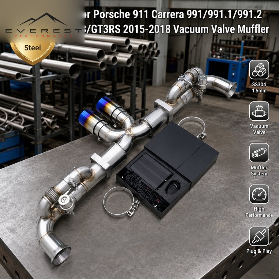Stainless Steel Exhaust Pipe System for Porsche 911 Carrera 991/991.1/991.2 GT3/GT3RS 2015-2018 Vacuum Valve Muffler