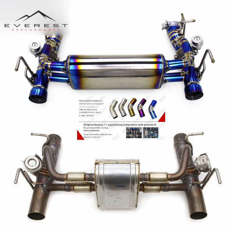 Titanium Lightweight Axle Back for Ferrari 488 GTB/Spider/Pista 3.9T V8 2015-2019 Valved Sport Catback Muffler Section