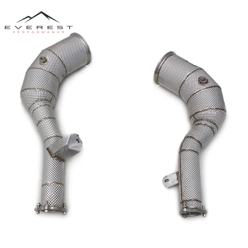 Downpipe With Heat Shield for Audi S6/S7 C8 2.9T 2019-2023 Stainless Steel Pipes Free Flow Exhaust Header