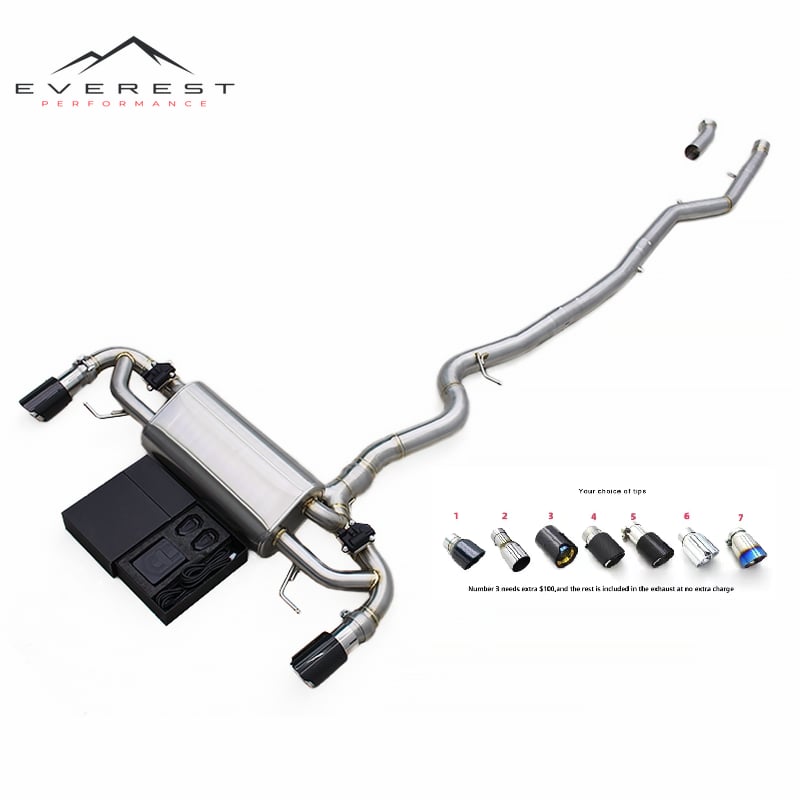 Valvetronic Catback for BMW 420i/430i/425i G22/G23/G26 2.0T/3.0 2021-2023 SUS304 Muffler Exhaust Pipe With Carbon Fiber Tips