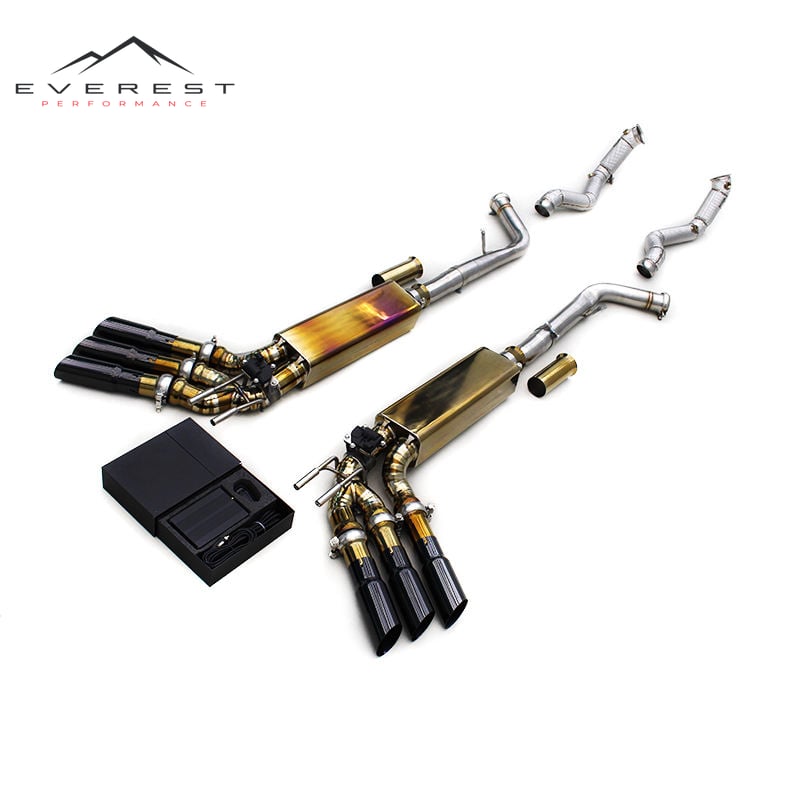 Race Complete Exhaust for Mercedes-Benz G63 AMG W464 4.0T 2019-2024 Free Flow Downpipe Titanium Lightweight Rear Muffler Section