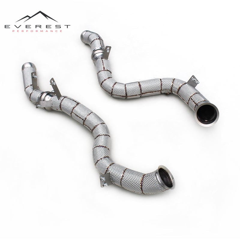 SS304 Exhaust Downpipe for Mercedes-Benz GLS63 AMG 4.0TT X167 2019-2024 Performance With Heat Shield Straight Through Downpipes