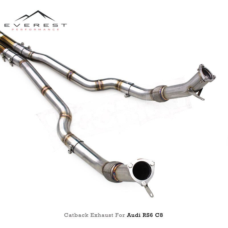Custom Catback Muffler for Audi RS6/RS7 C8 4.0T 2019-2024 Lightweight Titanium Pipes Valvetronic Exhaust System Active Sound