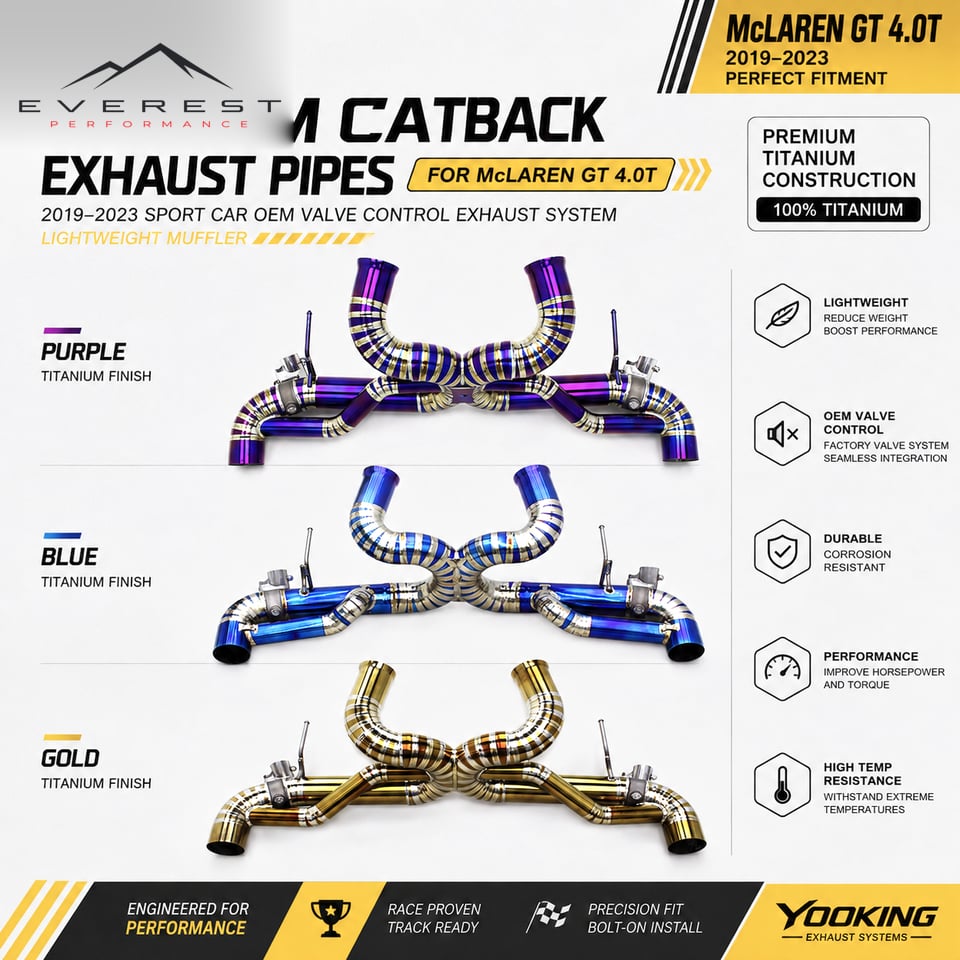 Racing Titanium Catback Exhaust Pipes for Mclaren GT 4.0T 2019-2023 Sport Valve Control Exhaust System Lightweight Muffler