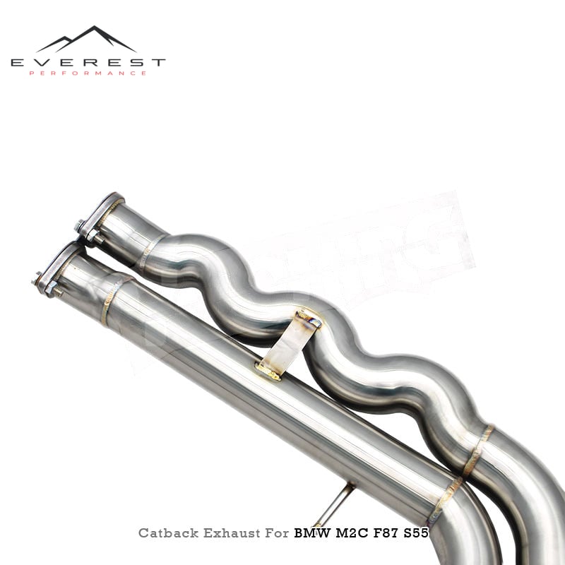Custom Catback Muffler with Z Pipe for BMW M2C/M2 Competition S55 F87 3.0T 2018-2023 SUS304 Exhaust Equal Length Midpipe
