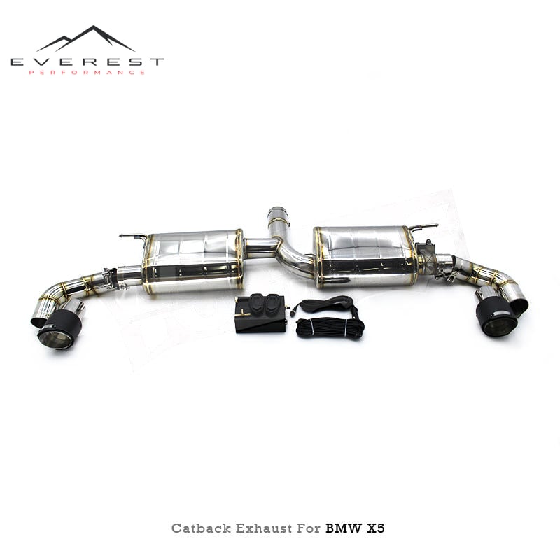 Car Catback Exhaust Pipe for Bmw X5 F15 3.0T N55 2014-2018 With Valve Control Muffler Axle Back