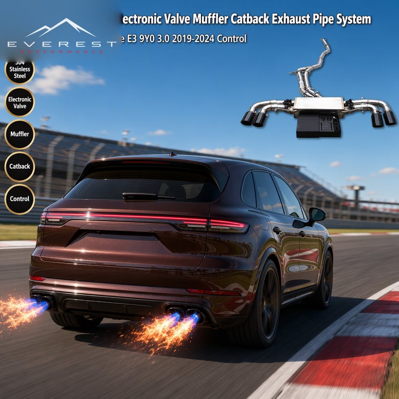 Stainless Steel Electronic Valve Muffler Catback Exhaust Pipe System for Porsche Cayenne E3 9Y0 3.0 2019-2024 Control