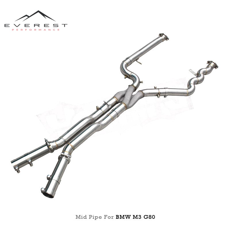 Stainless Steel Exhaust Middle Pipe with Z Pipe for BMW M3/M4 G80/G82 3.0T 2020-2026 Equal Length Mid Pipe With OPF/GPF