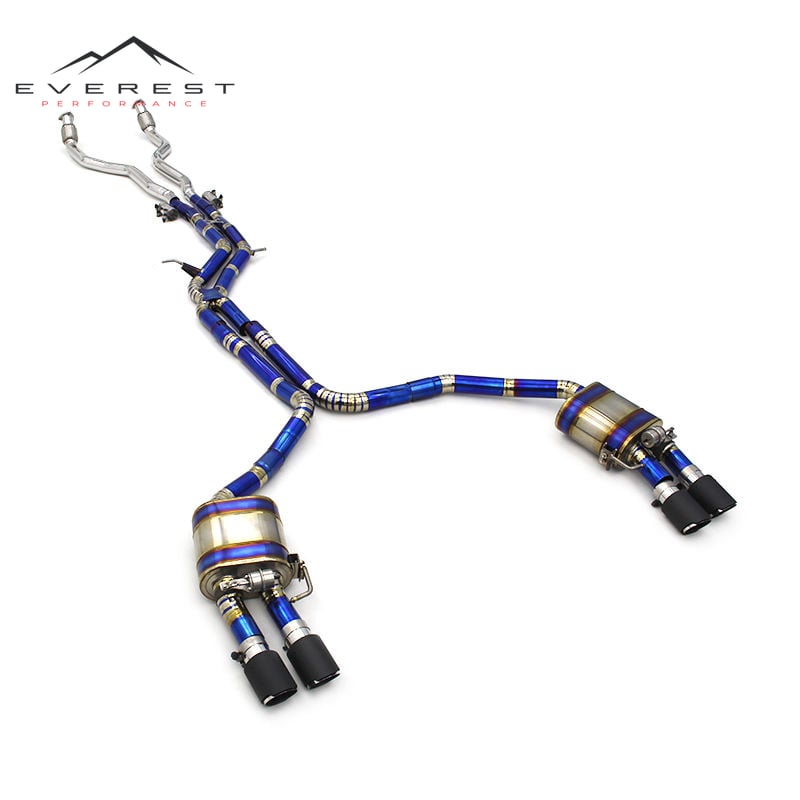Exhaust Pipe System Muffler for Audi A6 C7 3.0T 2012-2018 Escape Titanium Alloy Catback Exhaust Pipes With Carbon Fiber Tips