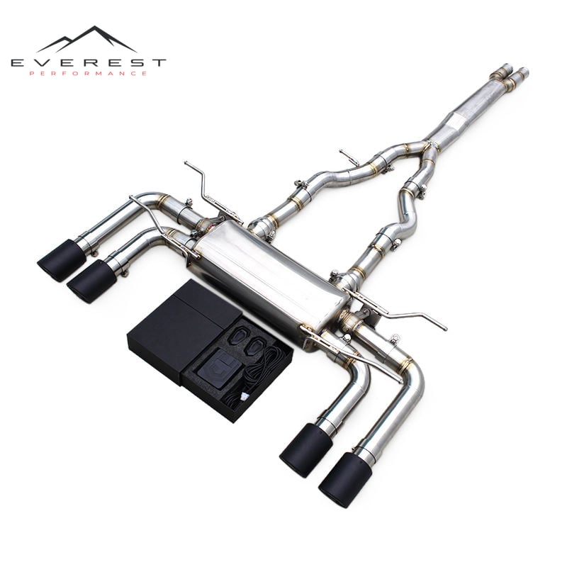 Car Exhaust System for Jaguar F-TYPE V8 5.0T 2014-2019 Stainless Steel Catback Muffler Carbon Black Tips
