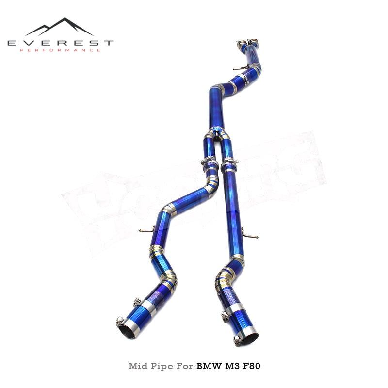 Titanium Exhaust Midpipe for BMW M3/M4 F80/F82/F83 S55 3.0T 2015-2019 Racing Car Exhaust System Blue Titanium Pipe