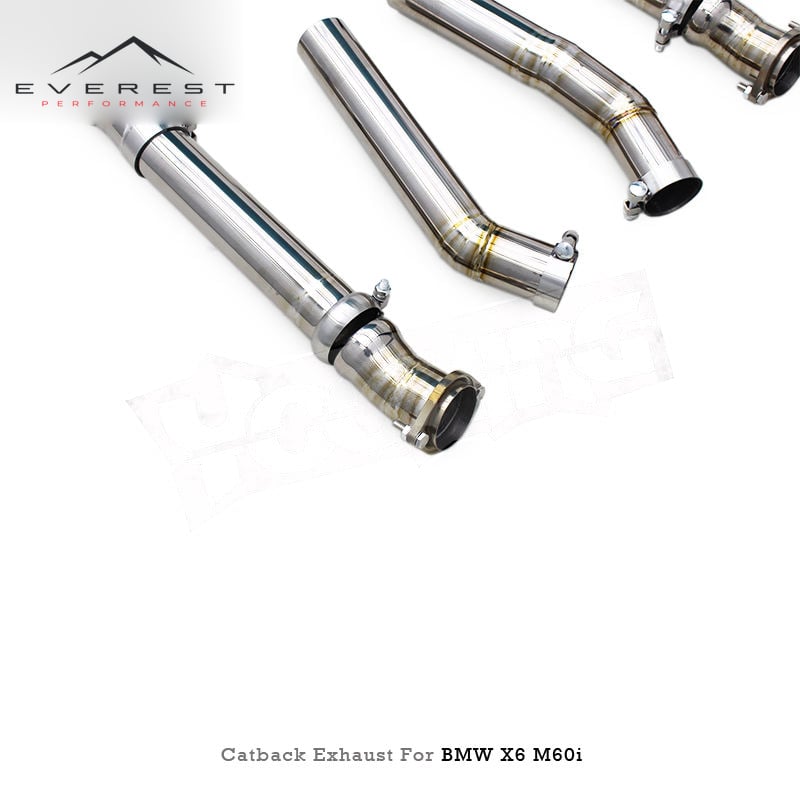 Titanium Performance X Pipe Valvetronic Catback Exhaust Pipe System for BMW X5 M50i X6 M60i LCI 4.4TT 2019-2024 MP Tips