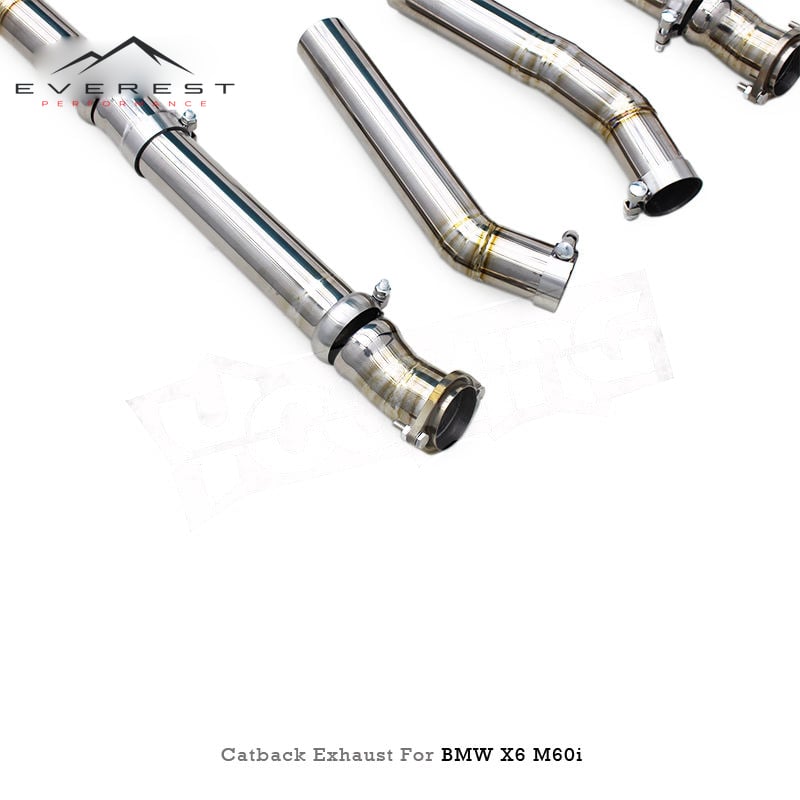 Titanium Performance X Pipe Valvetronic Catback Exhaust Pipe System for BMW X5 M50i X6 M60i LCI 4.4TT 2019-2024 MP Tips