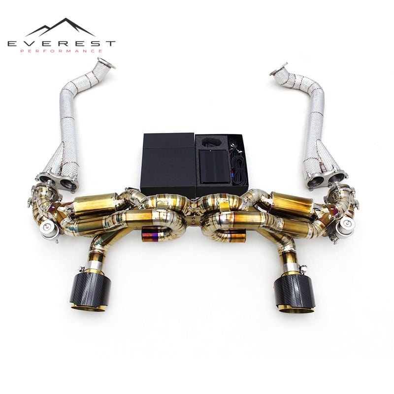 Custom SUS304 Header Manifold Titanium Catback for Porsche 718 Cayman Spyder GTS/GT4 4.0L 2025 Sport Car Valved Exhaust System