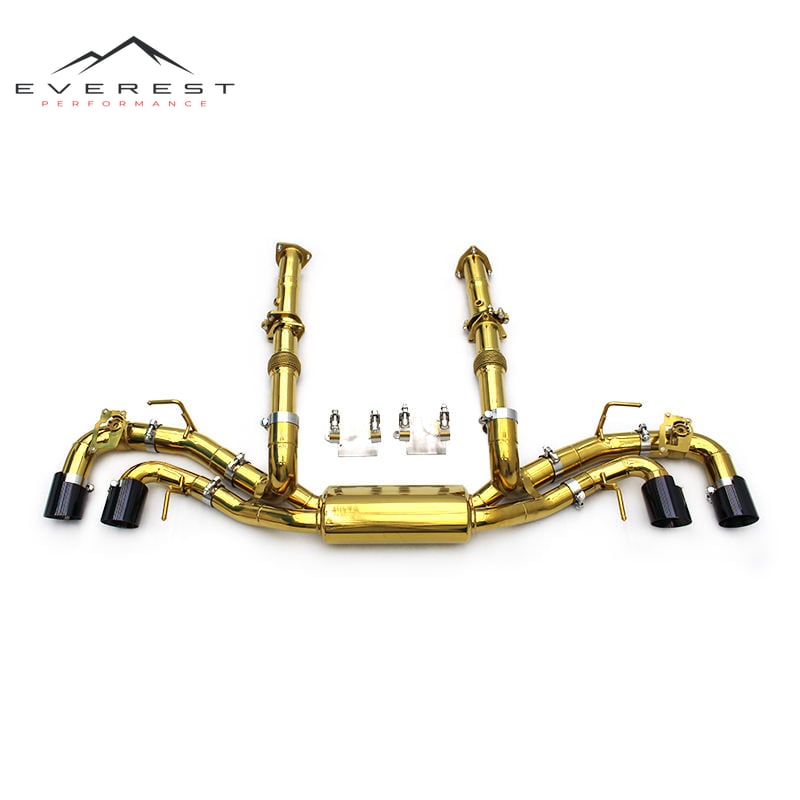 Plating Gold Stainless Steel Catback Exhaust Downpipe for Chevrolet Corvette C8 2019-2025 Exhaust Pipe Free Flow Pipes