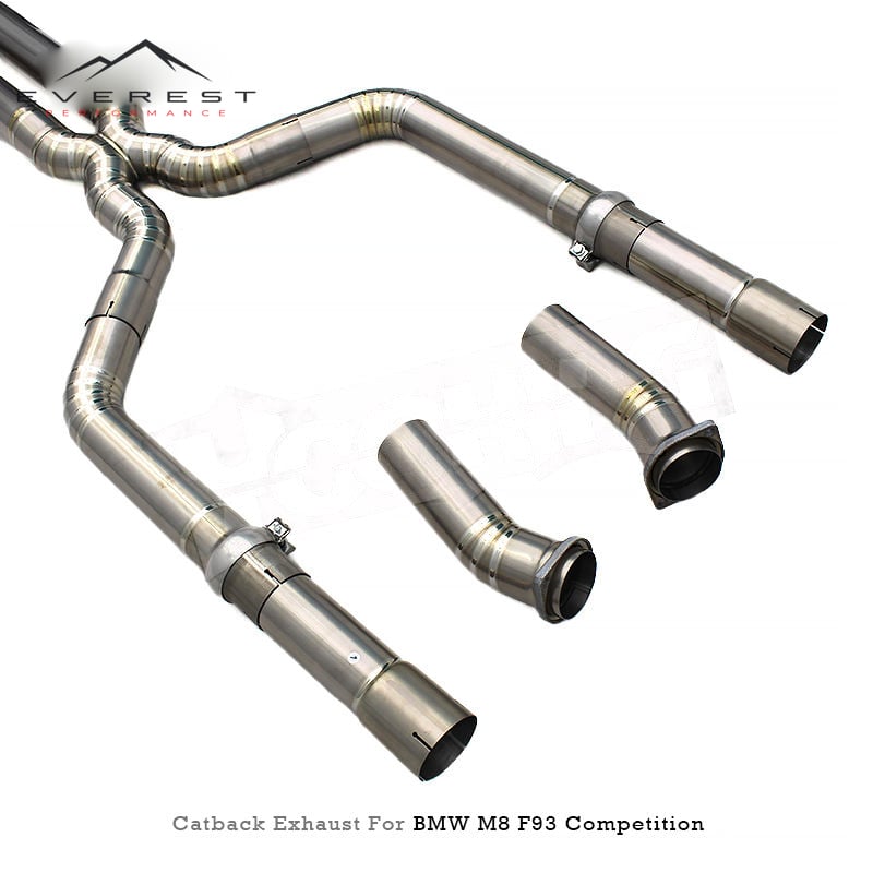 Direct-fit Valved Exhaust for BMW M8 F91/F92/F93 4.4T 2017-2024 Supersport X-pipe Titanium Lightweight Catback With Carbon Tips
